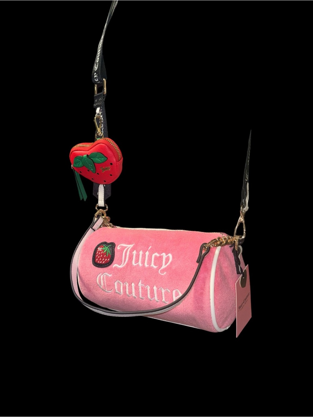 Juicy Couture Pink Barrel Bag with Strawberry Coin Purse